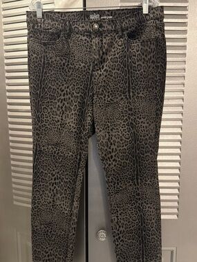 Soho Grey & Black Leopard Skinny Jeans